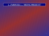 1. PAROUSIA ― “BEING PRESENT” - Be Cruciform!