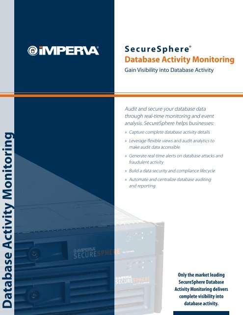 SecureSphere Database Activity Monitoring - Betta Security