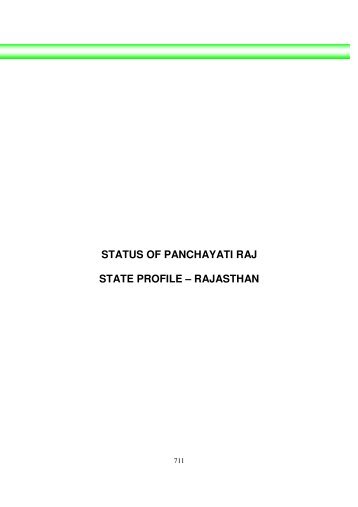 status of panchayati raj state profile â rajasthan - nrcddp