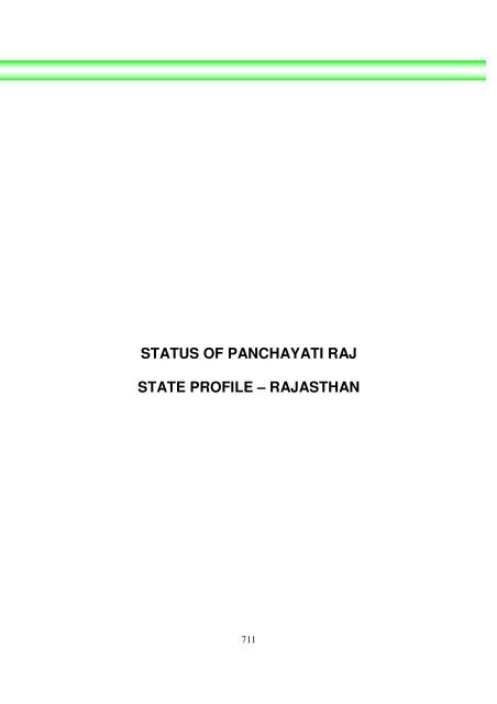 status of panchayati raj state profile â rajasthan - nrcddp