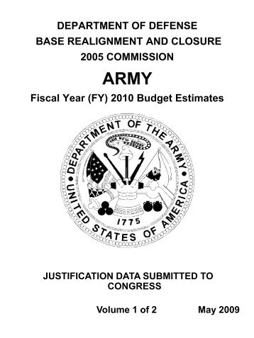 department of defense base realignment and closure 2005 - U.S. Army