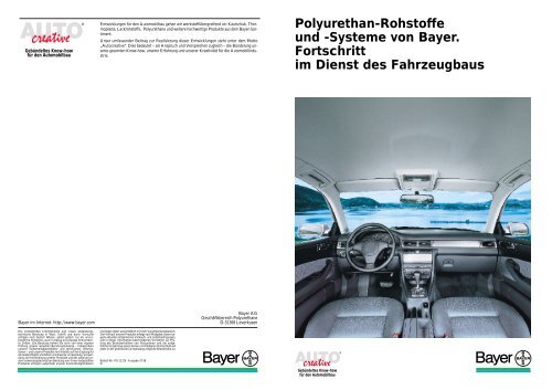 Polyurethan-Rohstoffe und - PUR-Internet - Bayer