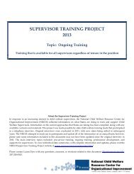 supervisor training project 2011 - National Child Welfare Resource ...