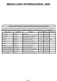 medallero internacional 2005 - FederaciÃ³n EspaÃ±ola de Deportes ...