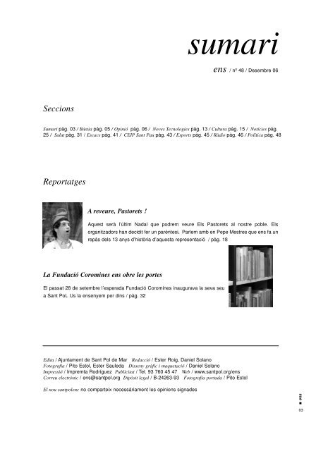 ENS 48 - A reveure, Pastorets! PDF - Ajuntament de Sant Pol de Mar