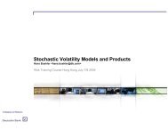 Stochastic Volatility Models and Products - Hans Buehler