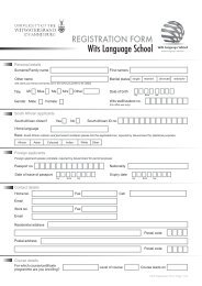 download the registration form - Wits Language School