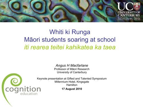 Above the Clouds - Maori students' success - Hamilton - Gifted and ...