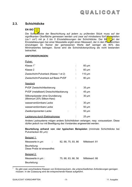 vorschriften zur erlangung des qualitätszeichens für ... - Qualicoat