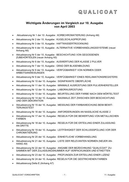 vorschriften zur erlangung des qualitätszeichens für ... - Qualicoat