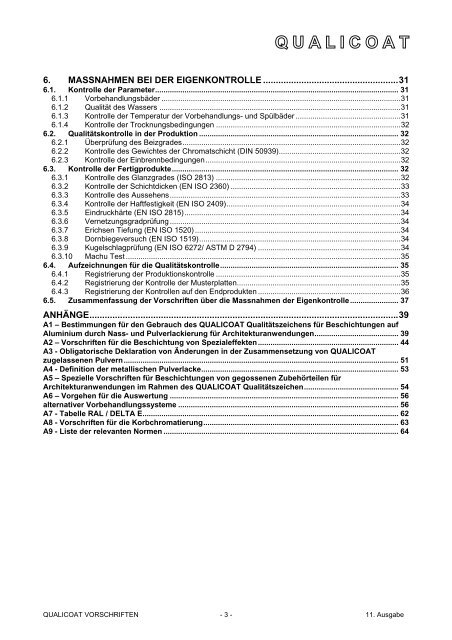 vorschriften zur erlangung des qualitätszeichens für ... - Qualicoat