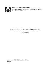 SprÃ¡va o vÃ½chovno-vzdelÃ¡vacej Äinnosti FPV UKF v Nitre za rok 2012