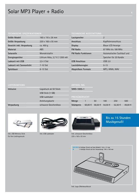 Technische Spezifikationen - Wertobjekte