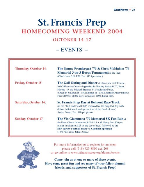 St. Francis GradNews Fall 04 - YourMembership.com