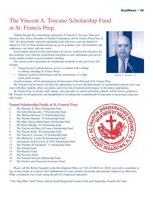 St. Francis GradNews Fall 04 - YourMembership.com