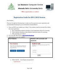 Registration Guide for 2011/2012 Session