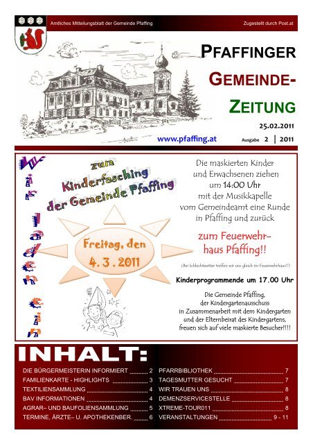 PFAFFINGER GEMEINDE- ZEITUNG