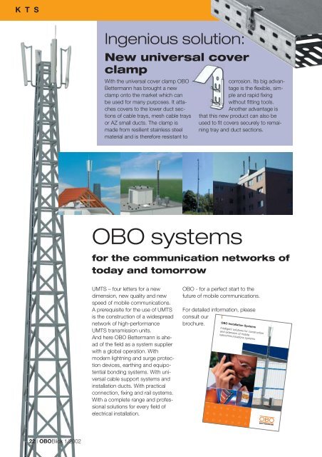 OBO Blick 1/2002 - New harvest 2002 - OBO Bettermann