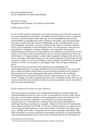 Het sociaal competente kind Sociale competentie als ...