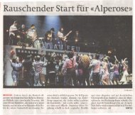 Berner Zeitung - Alperose- das Musical