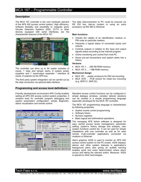 MCA 167 - TECH FASS sro