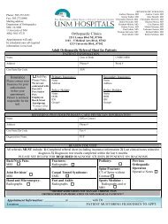 New Patient Intake - UNM Hospitals