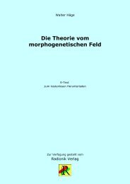 Die Theorie vom morphogenetischen Feld - Radionik Verlag