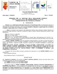 ordinanza cds 76 - Albo pretorio - Comune di Celle Ligure