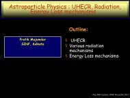 Astroparticle Physics : UHECR, Radiation, Energy Loss mechanisms