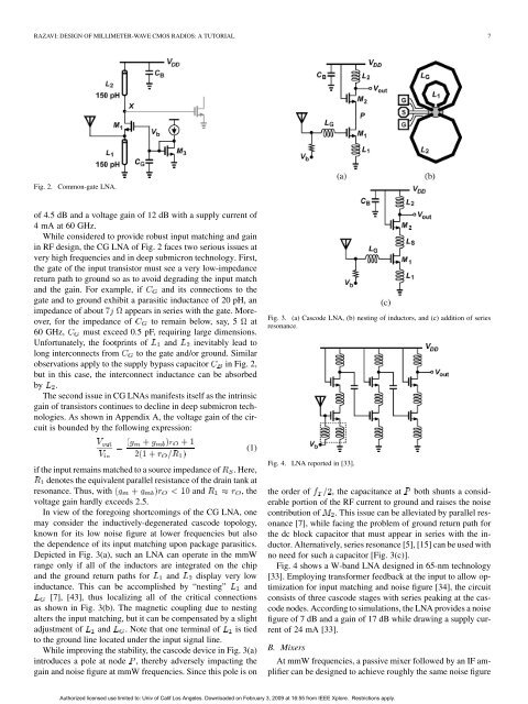 Design of Millimeter-Wave CMOS Radios: A Tutorial - UCLA ...