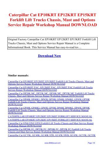 Cat Forklift User Manual