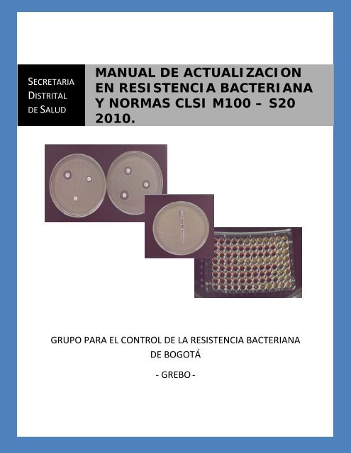 manual de resistencia bacteriana - Secretaría Distrital de Salud