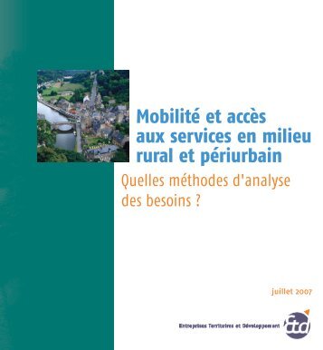 Mobilité et accès aux services en milieu rural - Etd