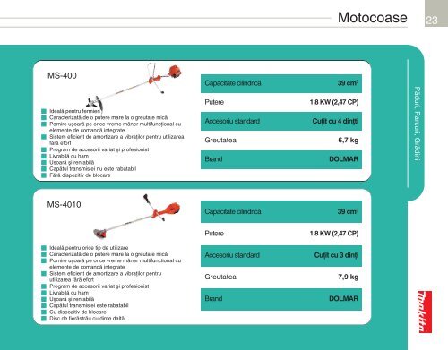 Catalog Scule Gradinarit MAKITA/DOLMAR ... - Athena Building