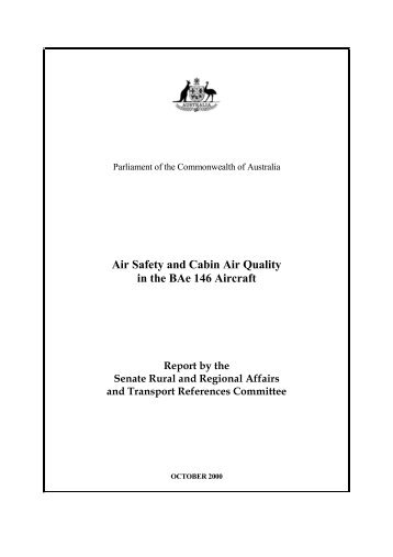 Air Safety and Cabin Air Quality in the BAe 146 Aircraft