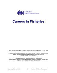 Careers in Fisheries - Institute of Fisheries Management