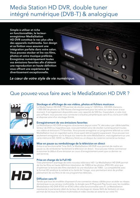 MediaStation HD DVR_A4 Flyer_FRENCH_updated.indd - Verbatim