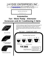 (serpentine) ribbed v-belts - JayDee Enterprises