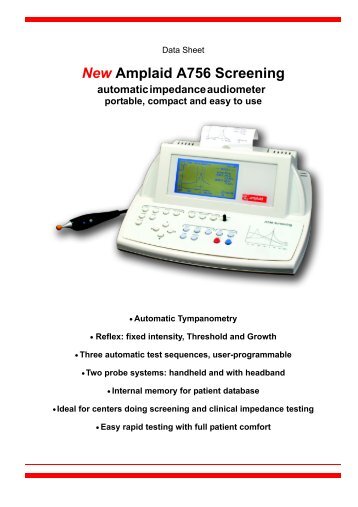 New Amplaid A756 Screening automatic impedance ... - Puretone