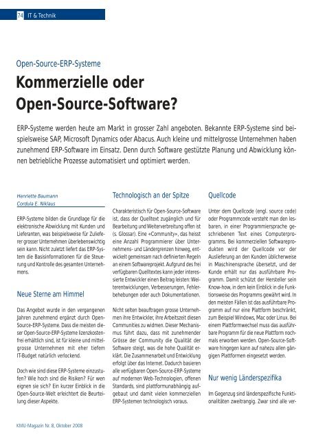 Kommerzielle oder Open-Source-Software? - niclaw