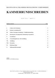 KAMMERRUNDSCHREIBEN - Rechtsanwaltskammer Mecklenburg ...