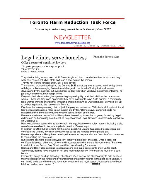 NEWSLETTER - Canadian Harm Reduction Network