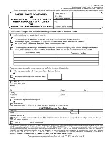 PTO/SB/81A - United States Patent and Trademark Office