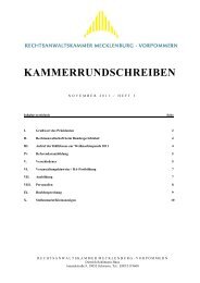 kammerrundschreiben - Rechtsanwaltskammer Mecklenburg ...