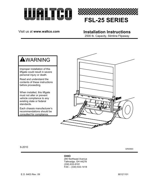 FSL-25 Install - Waltco