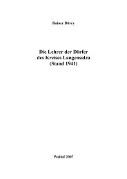 Die Lehrer der Dö rfer des Kreises Langensalza (Stand 1941)