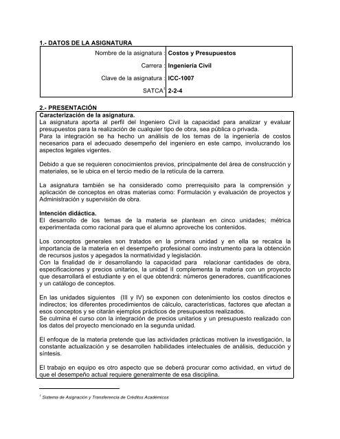 FG O ICIV-2010-208 Costos y Presupuestos.pdf - Instituto ...