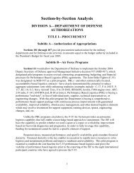 Section-by-Section Analysis - United States Department of Defense