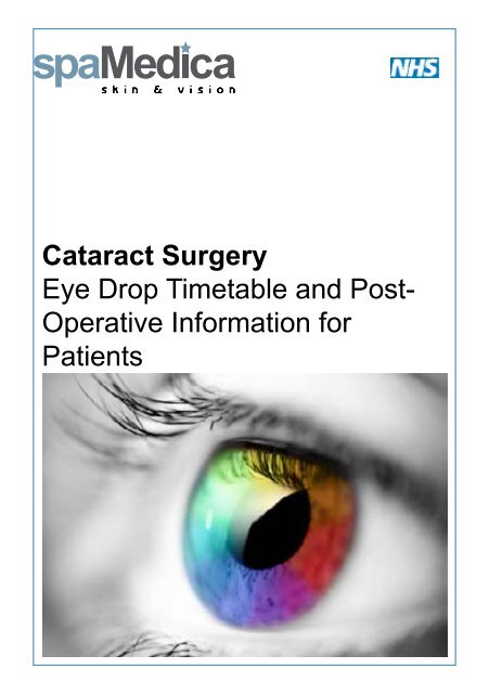 Cataract Surgery Eye Drop Timetable and Post- Operative ...