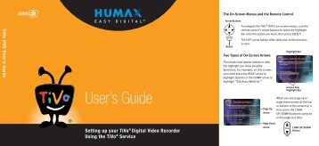 Humax Series2 DVR Users Guide - TOC - TiVo